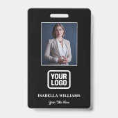 Custom Employee Photo, Barcode, Logo, Name Badge (Voorzijde)