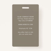 Custom Employee Photo Company Logo Modern Name  Badge (Achterkant)