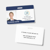 Custom Employee Photo ID Badge (Voor- en achterkant)