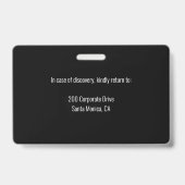 Custom Employee Photo ID Badge with Logo & Barcode (Achterkant)