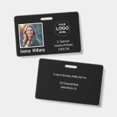 Custom Employee Photo ID Badge with Logo & Barcode (Voor- en achterkant)