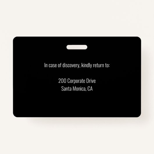 Custom Employee Photo ID Badge with Logo & Barcode (Achterkant)