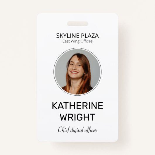 Custom Employee Photo ID Name Badge (Voorkant)