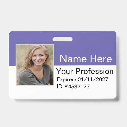 Custom Employee Photo Logo Bar Code Name Badge ID (Voorzijde)