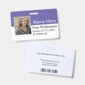 Custom Employee Photo Logo Bar Code Name Badge ID (Voor- en achterkant)