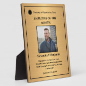 Custom Employee Photo Logo Gold Custom Awards Fotoplaat (Zijkant)