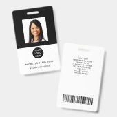 Custom Employee Photo Logo Naam Badge (Voor- en achterkant)