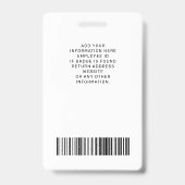 Custom Employee Photo Logo Naam Badge (Achterkant)