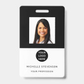 Custom Employee Photo Logo Naam Badge (Voorzijde)