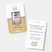 Custom Employee Photo Logo Naam Badge (Voor- en achterkant)