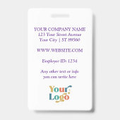 Custom Employee Photo Logo Naam Badge (Achterkant)