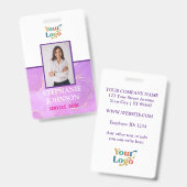 Custom Employee Photo Logo Naam Badge (Voor- en achterkant)
