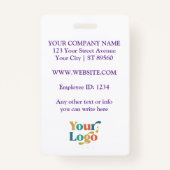 Custom Employee Photo Logo Naam Badge (Achterkant)