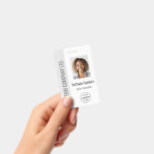 Custom Employee Photo, Logo, Name Light Gray Badge (Handheld)