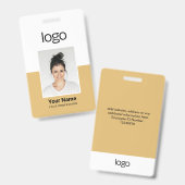 Custom Employee Photo Name Tag Badges (Front & Back)