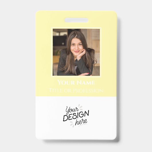 Custom Employee, Photo, Name, Title, Logo, Barcode Badge (Voorzijde)