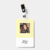 Custom Employee, Photo, Name, Title, Logo, Barcode Badge (Voorzijde met clip)