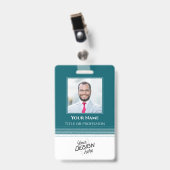 Custom Employee, Photo, Name, Title, Logo, Barcode Badge (Voorzijde met clip)
