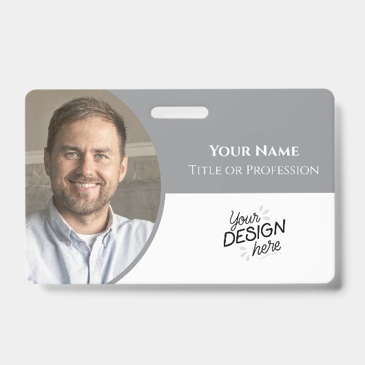 Custom Employee, Photo, Name, Title, Logo, Barcode Badge (Voorzijde)