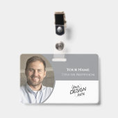 Custom Employee, Photo, Name, Title, Logo, Barcode Badge (Voorzijde met clip)
