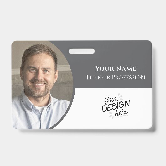 Custom Employee, Photo, Name, Title, Logo, Barcode Badge (Voorzijde)