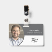 Custom Employee, Photo, Name, Title, Logo, Barcode Badge (Voorzijde met clip)