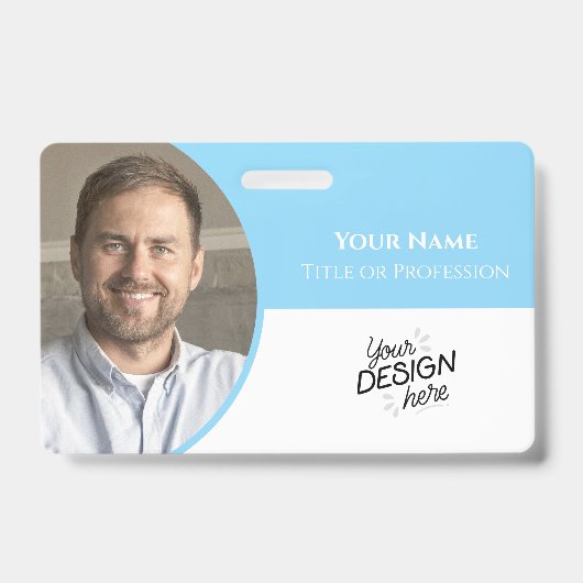 Custom Employee, Photo, Name, Title, Logo, Barcode Badge (Voorzijde)
