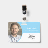Custom Employee, Photo, Name, Title, Logo, Barcode Badge (Voorzijde met clip)