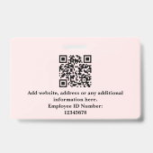 Custom Employee Photo, QR Code, Logo, Name Badge (Achterkant)