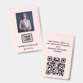 Custom Employee Photo, QR Code, Logo, Name Badge (Voor- en achterkant)