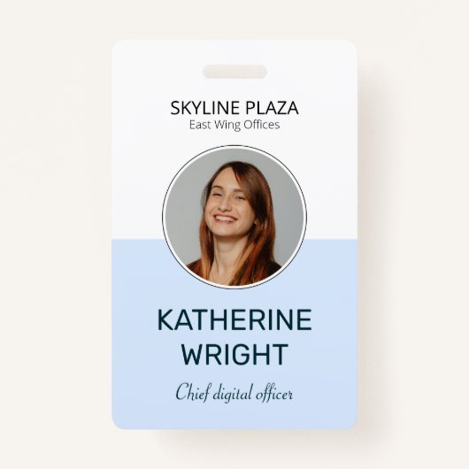 Custom Employee Photo Round ID Name Badge (Voorkant)