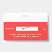 Custom Employee Photo, Signature, Logo, Name Badge (Achterkant)