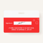 Custom Employee Photo, Signature, Logo, Name Badge (Achterkant)