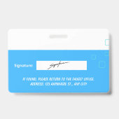 Custom Employee Photo, Signature, Logo, Name Badge (Achterkant)