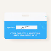 Custom Employee Photo, Signature, Logo, Name Badge (Achterkant)