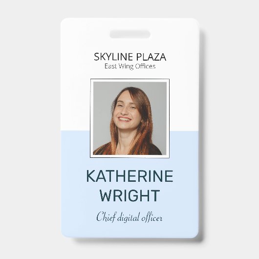 Custom Employee Photo Square ID Name Badge (Voorzijde)