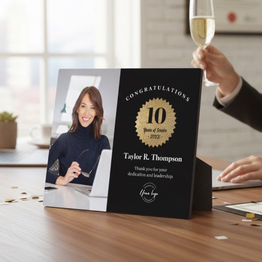 Custom Employee Recognition Photo 10 Year service  Fotoplaat