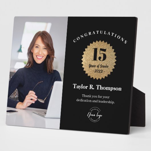 Custom Employee Recognition Photo 15 Year service  Fotoplaat (Zijkant)