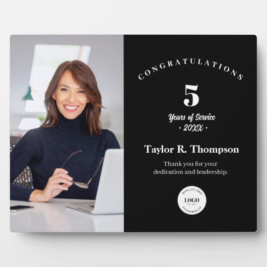 Custom Employee Recognition Photo 5 Year service Fotoplaat (Voorkant)