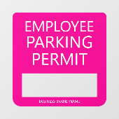 Custom Employee Resident Parking Permit Business Raamsticker (Vel)