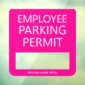 Custom Employee Resident Parking Permit Business Raamsticker (Vel 3)
