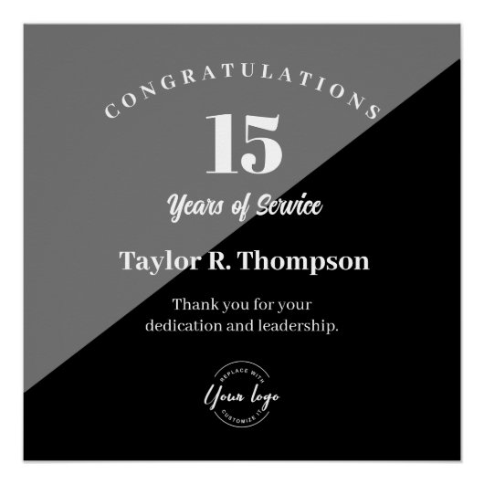 Custom Employee years of service recognition logo Perfect Poster (Voorkant)