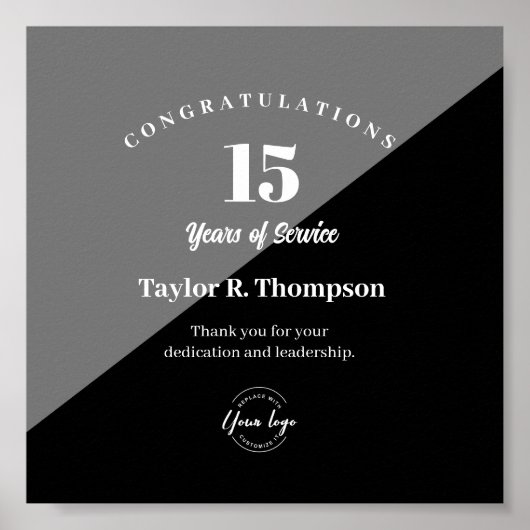 Custom Employee years of service recognition logo Poster (Voorkant)
