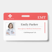 Custom EMT ID Badge Template | Emergency Medical  (Voorzijde)