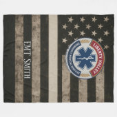 Custom EMT Thin White Line Blanket Fleece Deken (Voorkant (Horizontaal))