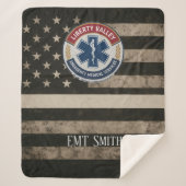 Custom EMT Thin White Line Blanket Sherpa Deken (Voorkant)