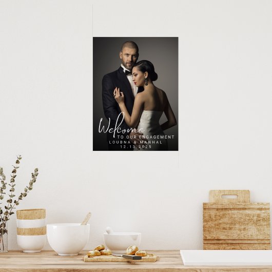 Custom Engagement Photo Welcome Sign Poster (Keuken)