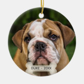 Custom Engels Bulldog hond foto Keramisch Ornament (Voorkant)