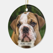 Custom Engels Bulldog hond foto Keramisch Ornament (Links)