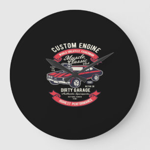custom engine muscle classic dirty garage grote klok